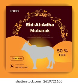 Eid Mubarak and Eid ul Fitr Social Media Banner or Instagram post Template