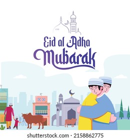 Eid Mubarak. Eid ul-Fitr, Eid ul-Adha. Religious holiday. Creative idea and Concept Design. Eid al-Adha