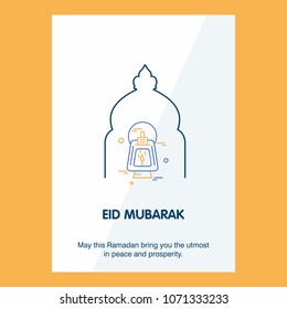 Eid Mubarak Vector Background. Greeting Card calligraphy of happy eid mubarak, Beautiful Muslim Event Background Design