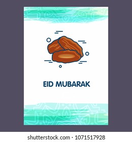 Eid Mubarak Vector Background. Greeting Card calligraphy of happy eid mubarak, Beautiful Muslim Event Background Design