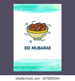 Eid Mubarak Vector Background. Greeting Card calligraphy of happy eid mubarak, Beautiful Muslim Event Background Design