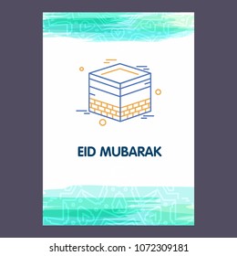 Eid Mubarak Vector Background. Greeting Card calligraphy of happy eid mubarak, Beautiful Muslim Event Background Design