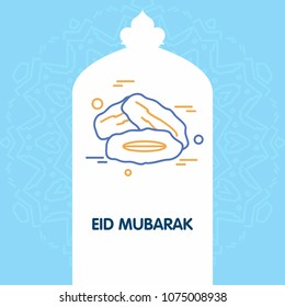 Eid Mubarak Vector Background. Greeting Card calligraphy of happy eid mubarak, Beautiful Muslim Event Background Design