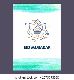 Eid Mubarak Vector Background. Greeting Card calligraphy of happy eid mubarak, Beautiful Muslim Event Background Design