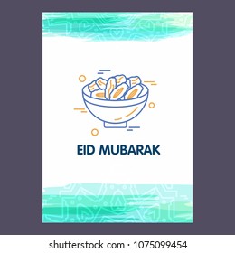 Eid Mubarak Vector Background. Greeting Card calligraphy of happy eid mubarak, Beautiful Muslim Event Background Design