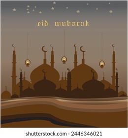 eid mubarak vector background greeting card
