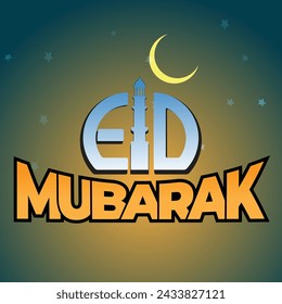 Eid Mubarak vector design clipart