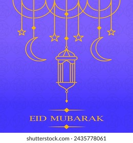 Eid Mubarak Vector Design, Islamic Background, Islamic Eid Festival Greeting Cards.