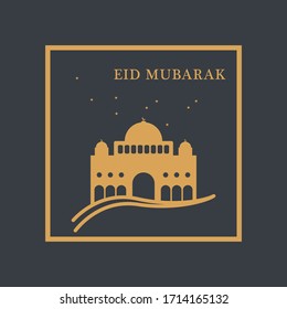 Eid mubarak vector greeting card design. Muslim culture eid mubarak	