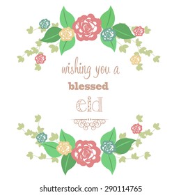 Eid Mubarak Vector Greeting Card. on the religious festival of muslim's Eid and Ramadan