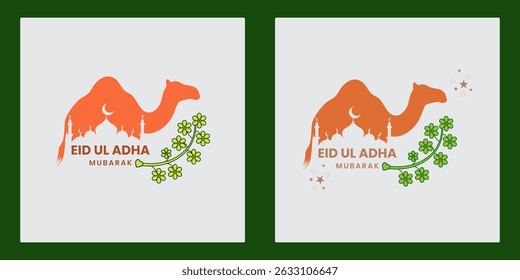 Eid Mubarak Vektor heilige islamische Social Media Post Design. Feiern Sie Eid Mubarak mit schönem Idul Adha Hintergrund. Adha Mubarak grüßt Sie in Ihren sozialen Medien in einem eleganten islamischen Design.