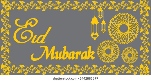 Eid Mubarak vector illustration card design