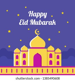 Eid Mubarak Vector Illustration Design for Poster, Greeting Card and Another Purpose