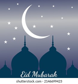 Eid Mubarak Vektorgrafik Design. 
