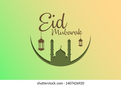 Eid Mubarak. Vector Illustration for greeting card, poster and banner.