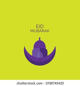 Eid Mubarak vector illustration and greeting
