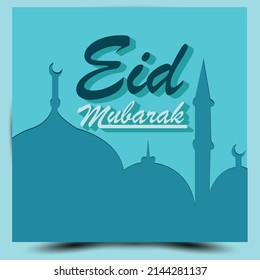 Eid Mubarak Vector Illustration for greeting card,for social use, poster and banner.