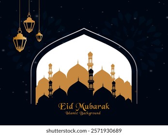 Eid Mubarak Vector Illustration with Luxury Design