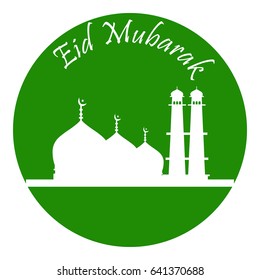 Eid Mubarak Vector Illustration with text  for an Islamic Muslim festival