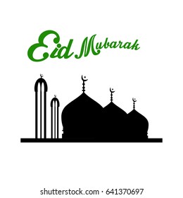 Eid Mubarak Vector Illustration with text  for an Islamic Muslim festival