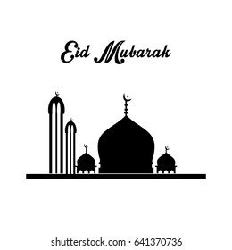 Eid Mubarak Vector Illustration with text  for an Islamic Muslim festival