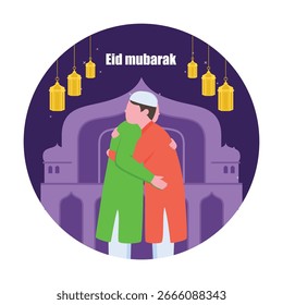 Ilustración vectorial de Eid Mubarak que puede editar o modificar fácilmente
