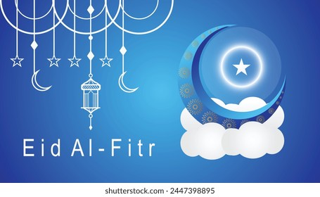Eid Mubarak Vector. Eid Mubarok Islamic background template.