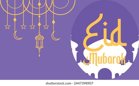 Eid Mubarak Vector. Eid Mubarok Islamic background template.