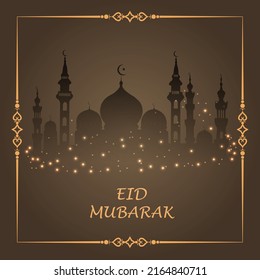 Eid Mubarak vector, Ramadan wishing. Arabic shining lamps.  Islamic background. Ramadan Kareem. Eid Mubarak.
