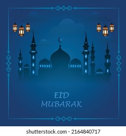 Eid Mubarak vector, Ramadan wishing. Arabic shining lamps.  Islamic background. Ramadan Kareem. Eid Mubarak.
