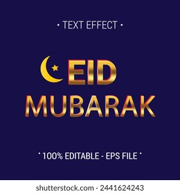 Eid Mubarak Vector text Effect