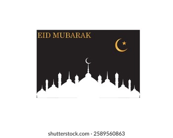 Eid mubarak vector....  wallpaper, poster and banner design. Eid mubarak black and white vector..