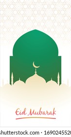 Eid Mubarak Wallpaper Background Flat Design Story Instagram