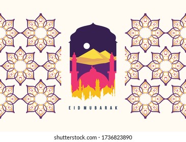 Eid mubarok greeting card, islamic background, islamic template