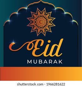 Eid mubarok islamic background template with mandala