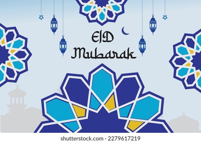 Eid mubarok islamic Hintergrund Vorlage, Vektorgrafik auf Eid Mubarak.