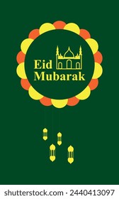 Eid mubarok islamic background template Eid Mubarak or Eid Al Fitr Template Design. Holy Day for Muslim and Islamic People. Vector Illustration. Suitable for poster, banner, campaign, and greeting 