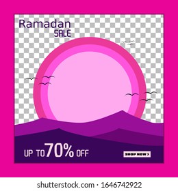 Eid Mubarok Social Media Post template design for e-commerce sale promo discount. Can use for advertisement, social media post, web design, gift card, coupon, flyer, poster, and promotion.