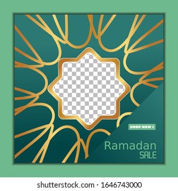 Eid Mubarok Social Media Post template design for e-commerce sale promo discount. Can use for advertisement, social media post, web design, gift card, coupon, flyer, poster, and promotion.