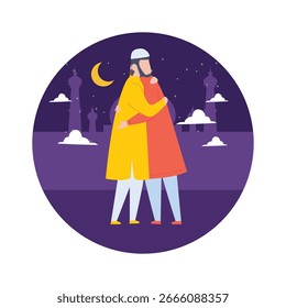 Eid Night Vektorgrafik, die leicht bearbeiten oder ändern kann
