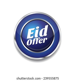 Eid Offer Blue Vector Icon Button