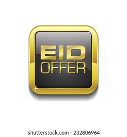 Eid Offer Gold Vector Icon Button