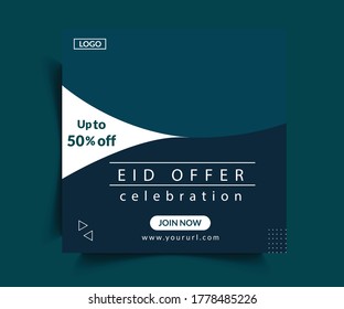 Eid Offer Sale Post Web Banner Template Design
