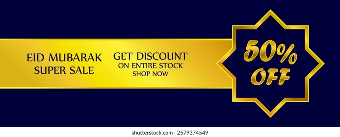 Eid offer vector banner. 50%off poster. discount offer banner. eid special offer poster, background.