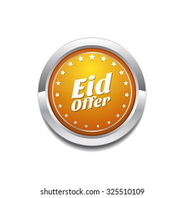 Eid Offer Yellow Vector Icon Button
