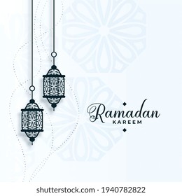 eid ramadan kareem arabischem Hintergrund mit Lampendekoration