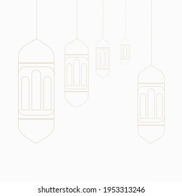 Eid and ramadan mubarak background hanging lantern with arabian traditional culture .