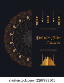 eid y ramadan social media post decoración vectorial festival religioso islámico y eid ramzan kareem mubarak