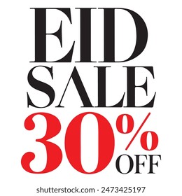 Eid Sale 30% Rabatt auf Typografie