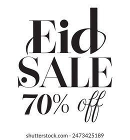 Eid sale 70% off typography